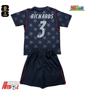 Estados Unidos Chris Richards #3 Segunda Equipación Niños Mundial 2026 Manga Corta (+ Pantalones cortos)